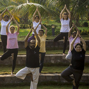 Heartfulness education trust students are practicing yogasans